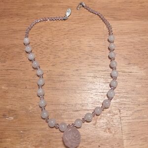 Vintage Rose Quartz Beaded Necklace